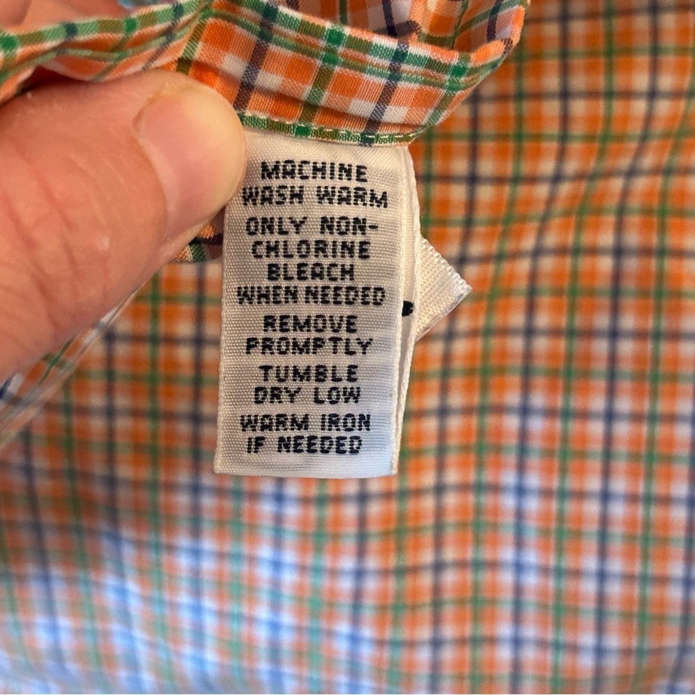 Ralph Lauren Classic Fit Shirt Mens 3XLT Orange Blue Green Plaid Button Down - Picture 6 of 8